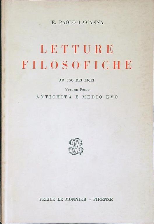 LETTURE FILOSOFICHE VOL. I
